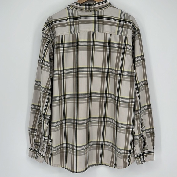 Columbia Omni Wick Yellow/Tan Plaid Button-Down Shirt Men’s Size XL - Picture 9 of 9